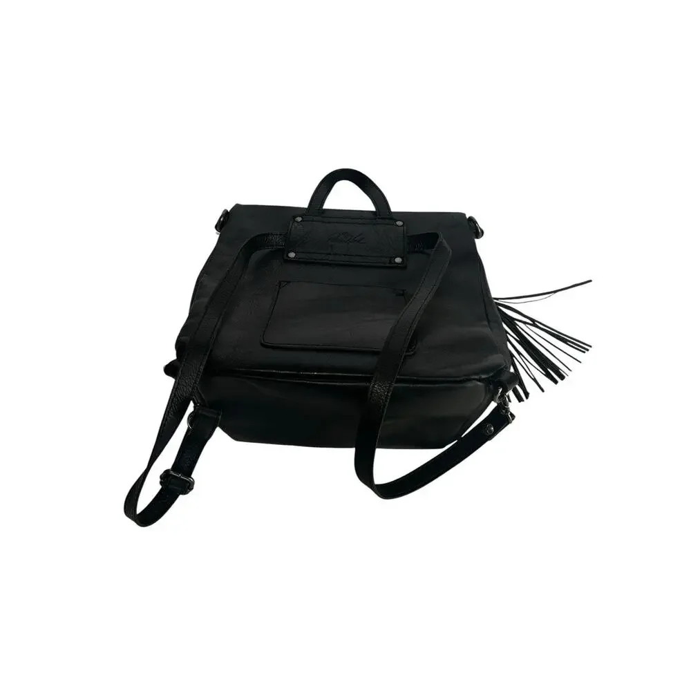 Patricia Nash Luzille Heritage Black Leather Backpack Purse